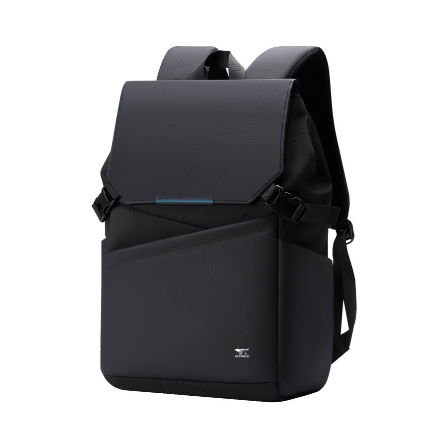 SEPTWOLVES SEPTWOLVES Fabric Backpack Regular Unisex Obsidian Black