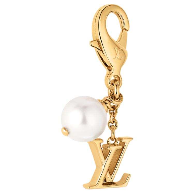 LOUIS VUITTON Gold Metal, White Resin Pearl Accessories Unisex Gold