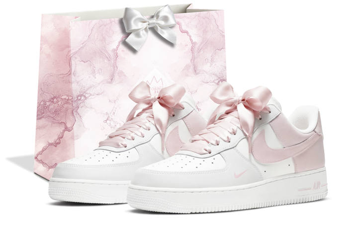 Nike Nike Air Force 1 Shopping Bag Slip Resistant Height Increasing Low top Skateboard Shoes Women's Cherry Blossom Pink