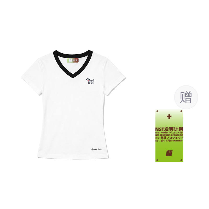 NSTNEW START T Shirts Women's V Neck Thin Nipped In Waist