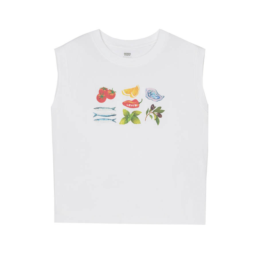 Levis Tank Tops Women's White Crew Neck Other