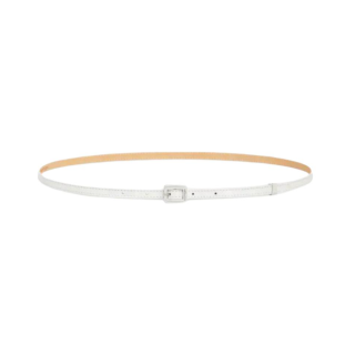 COURREGES Calfskin Leather Belts Women's White/Black Width 1cm