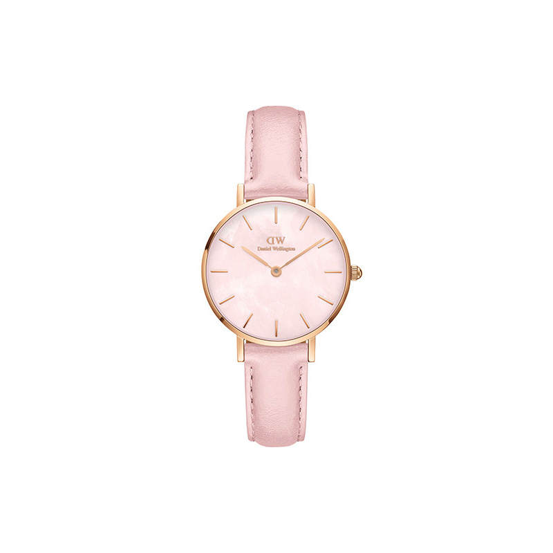 DW/DanielWellington Daniel Wellington DW Watch Women's Wrist Watches Quartz Movement Genuine Leather Strap Pink Watch Dial Women's Watch