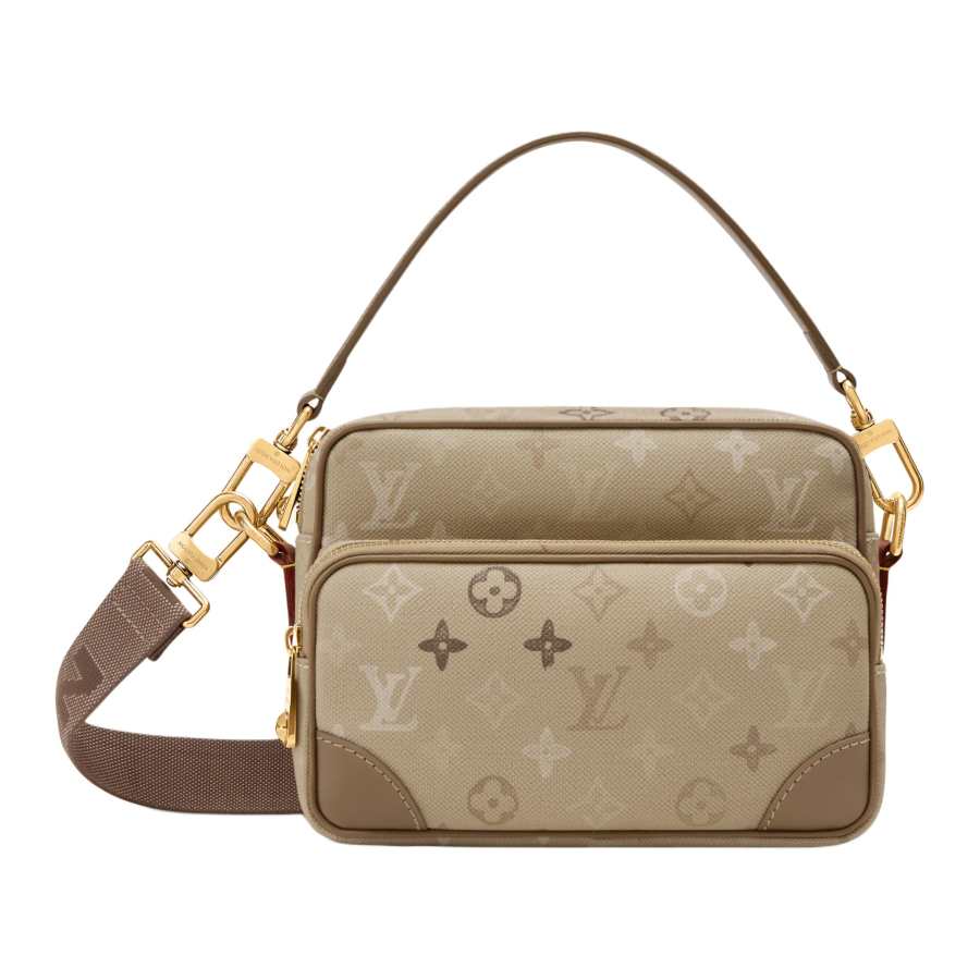 LOUIS VUITTON Nil Monogram Surplus Coated Canvas Shoulder Bag, Crossbody Bag, Handbag Men's Sand