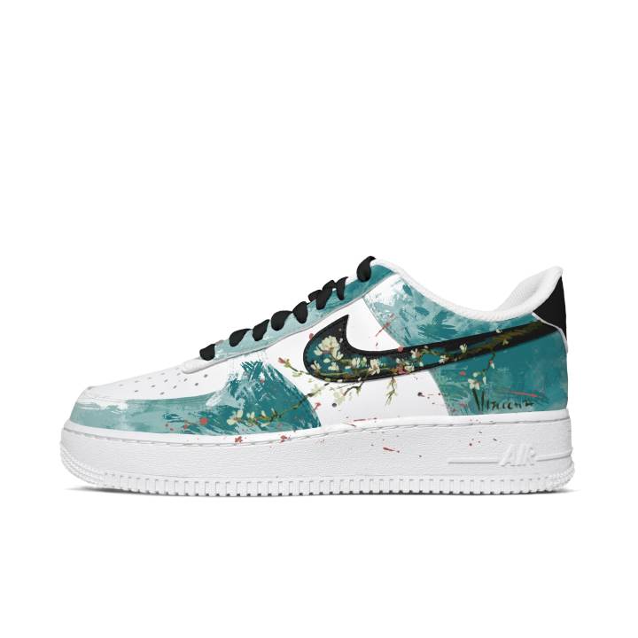 Nike Nike Air Force 1 Cow Leather Abrasion Resistant Low top Skateboard Shoes Men's Green