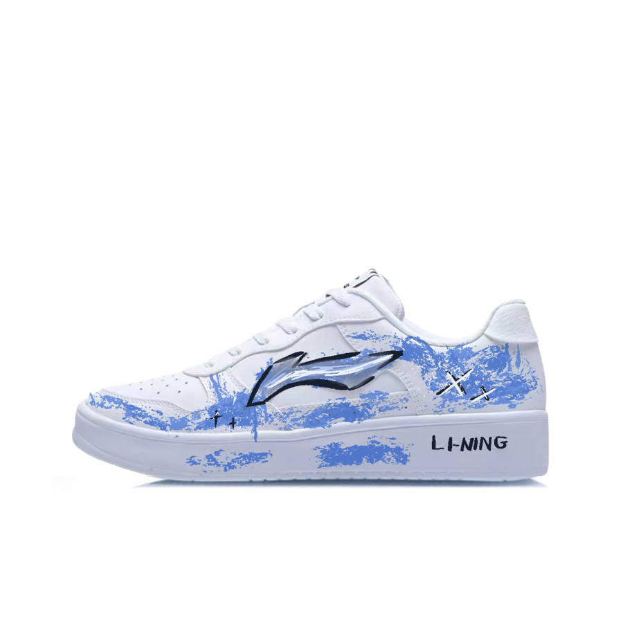 Li-Ning Li Ning Floating Boat Abrasion Resistant Lightweight Low top Skateboard Shoes Men's Blue White