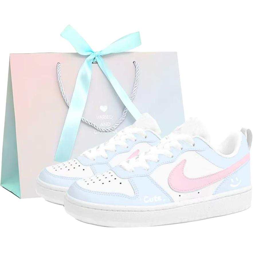 Nike Nike Court Borough Leather Abrasion Resistant Low top Kids' Skateboarding Shoes Teenagers