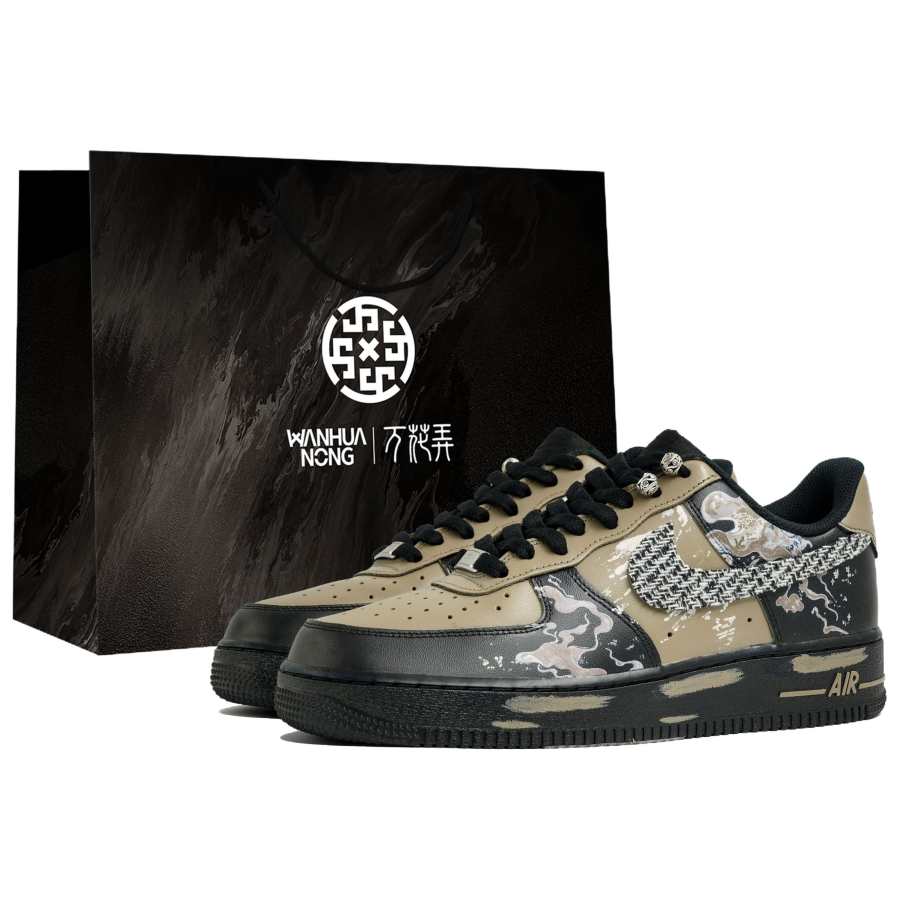 Nike Nike Air Force 1 Wan Hua Nong, Endless Prairie, Shopping Bag Abrasion Resistant Low top Skateboard Shoes Men's