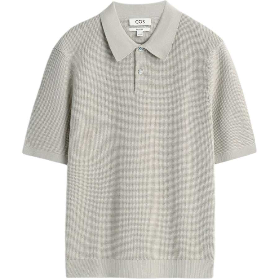 COS Polo Shirts Men's Beige Polo Collar Moderate