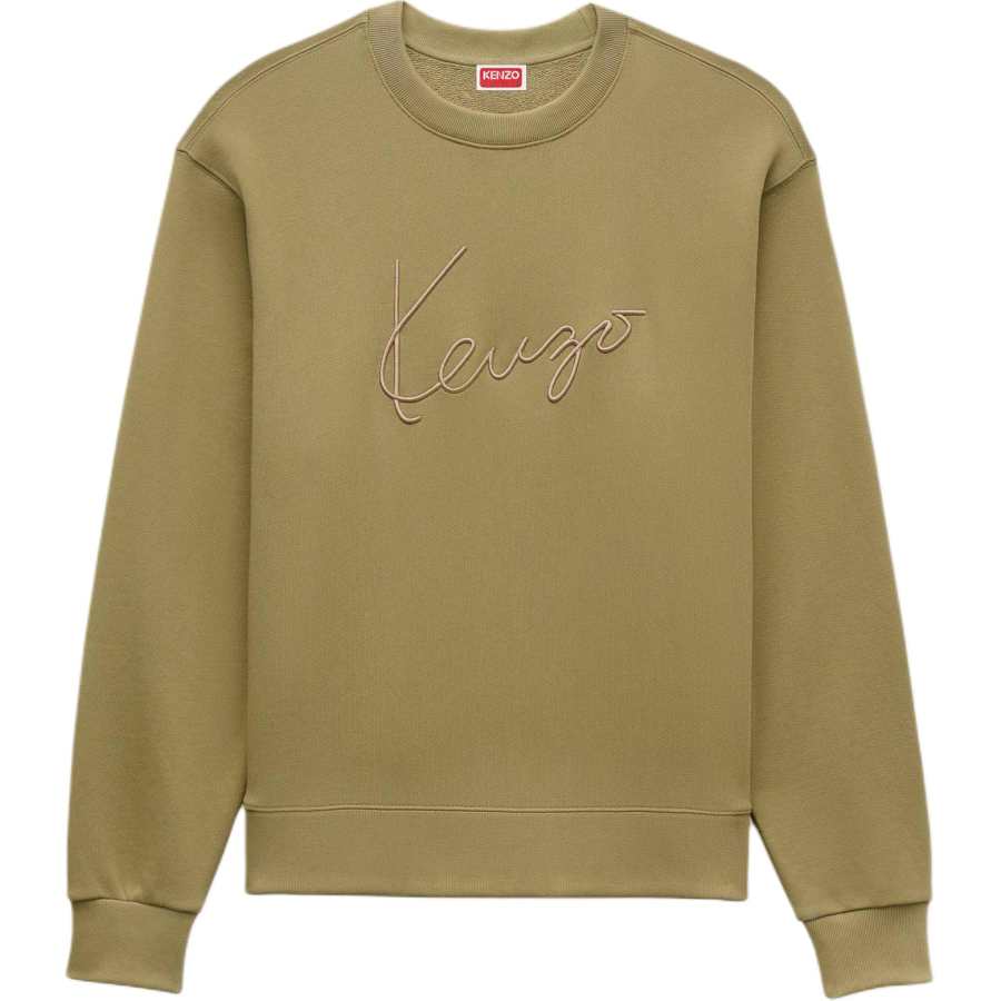 KENZO Sweatshirts Men's Khaki Crew Neck Moderate Straight Fit