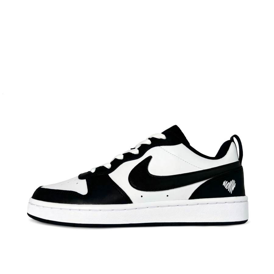 Nike Nike Court Borough Sketch Heart Low top Kids' Skateboarding Shoes Black White Unisex