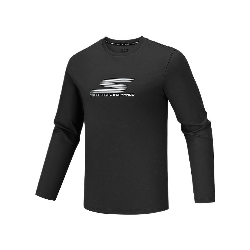 Skechers T Shirts Men's Carbon Black Crew Neck Moderate