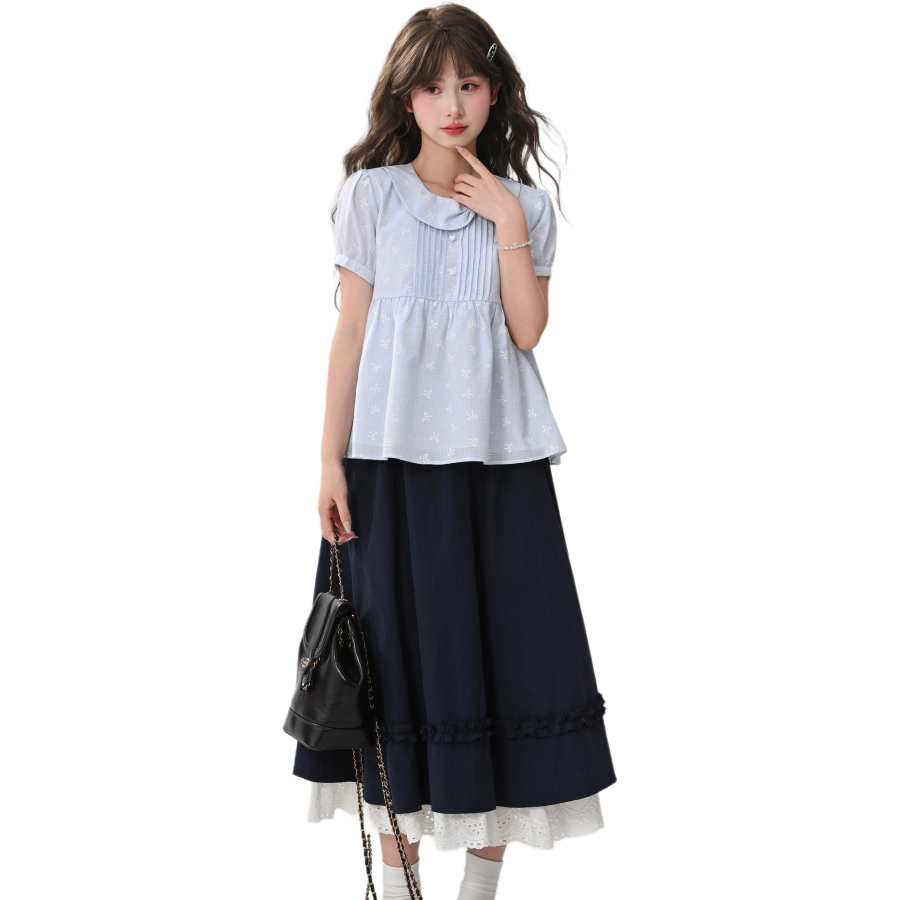 SNBL Two Piece Skirt Sets Women's Lapel Moderate Mid Length