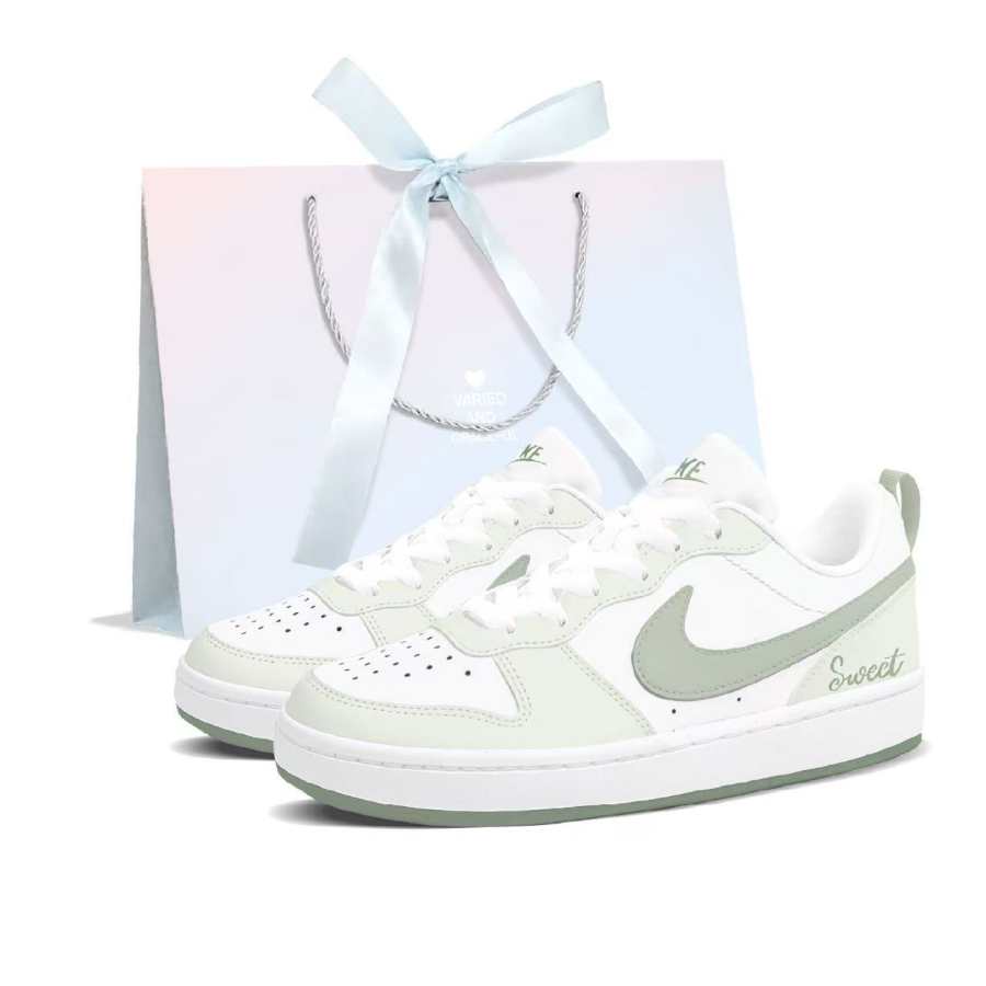 Nike Nike Court Borough Green Sweet Dream Synthetic Leather, Leather Low top Skateboard Shoes Women's White Green