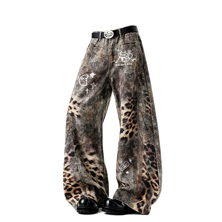 PAL ONGACO Jeans Unisex Camouflage Moderate Straight Fit Pants