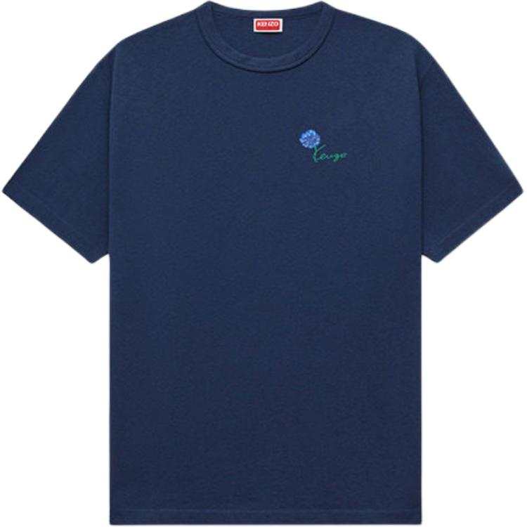 KENZO T Shirts Unisex Dark Blue Crew Neck Moderate Straight Fit