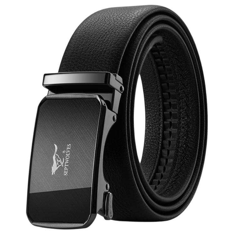 SEPTWOLVES Cow Leather Zinc Alloy Leather Belts Men's 3.5cm