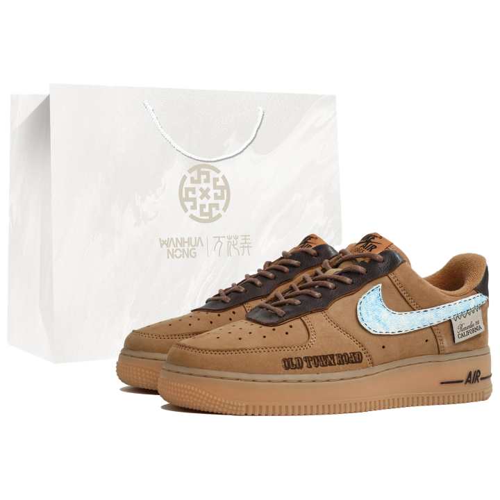 Nike Nike Air Force 1 07 LV8 Wheat/Flax Kaleidoscope, Old Path, Shopping Bag Slip Resistant Abrasion Resistant