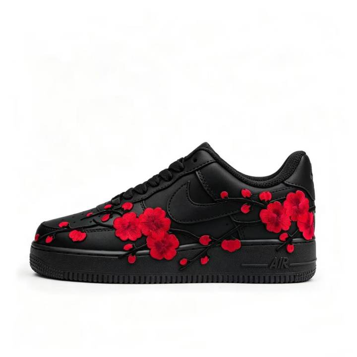 Nike Nike Air Force 1 Cushioning Breathable Low top Skateboard Shoes Unisex Black