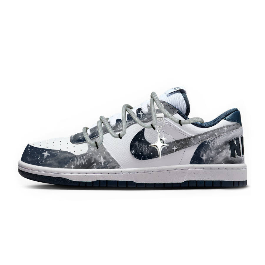 Nike Nike Big Misty Night Starry Sky Slip Resistant Abrasion Resistant Low top Skateboard Shoes Men's Blue Gray