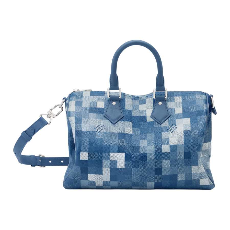 LOUIS VUITTON Speedy Damoflage Coated Canvas Shoulder Bag, Crossbody Bag, Handbag Men's Indigo