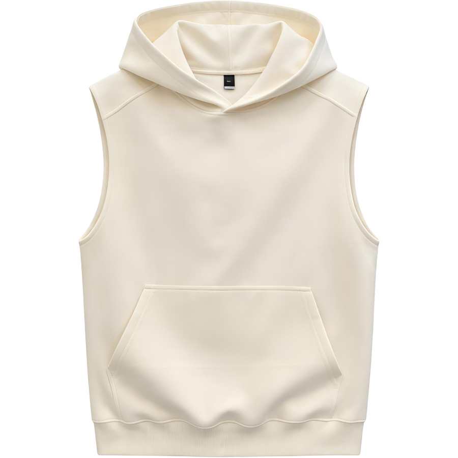 Lnga Landgre Tank Tops Men's Half Open Collar Moderate Hooded