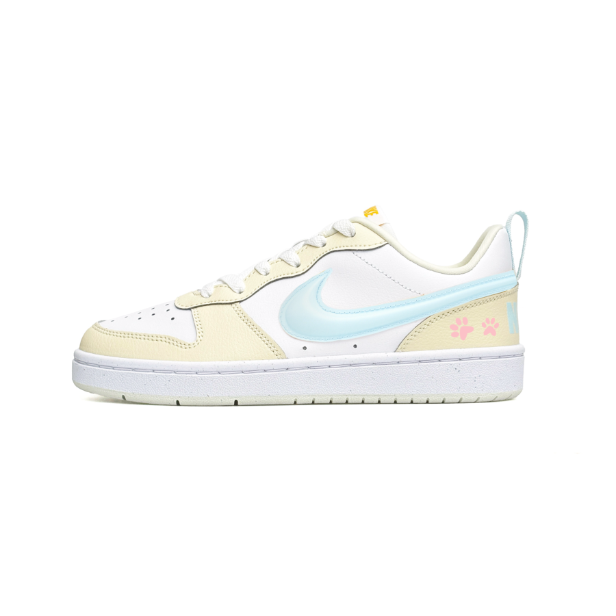 Nike Nike Court Borough Wacker Leather Abrasion Resistant Low top Kids' Skateboarding Shoes Yellow Blue Teenagers