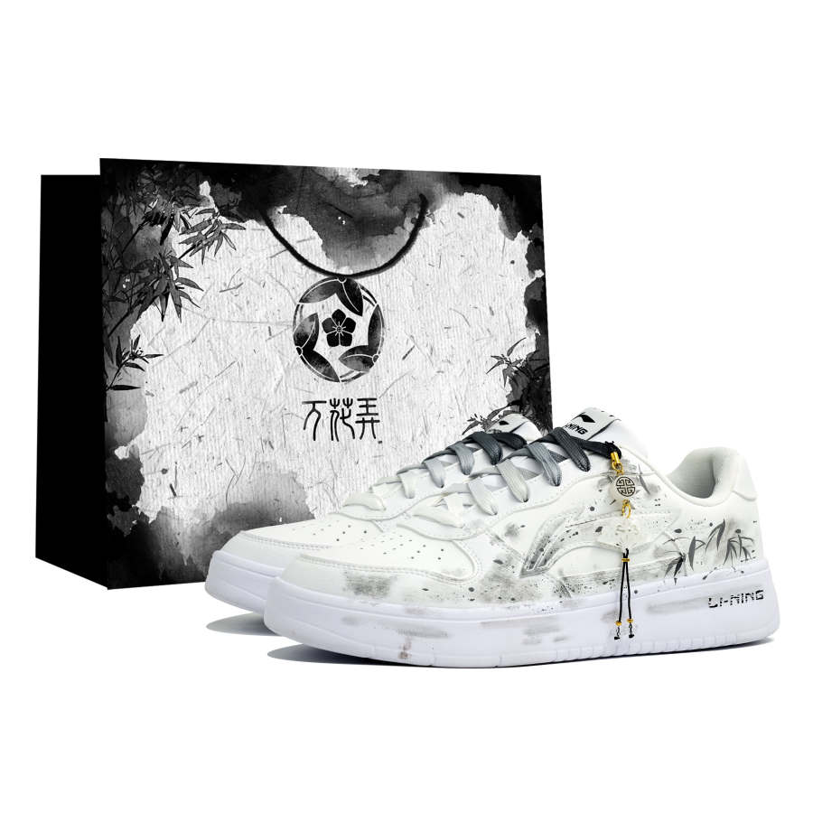Li-Ning Li Ning Floating Boat Kaleidoscope, Bamboo Inkstone, Shopping Bag Low top Skateboard Shoes Men's