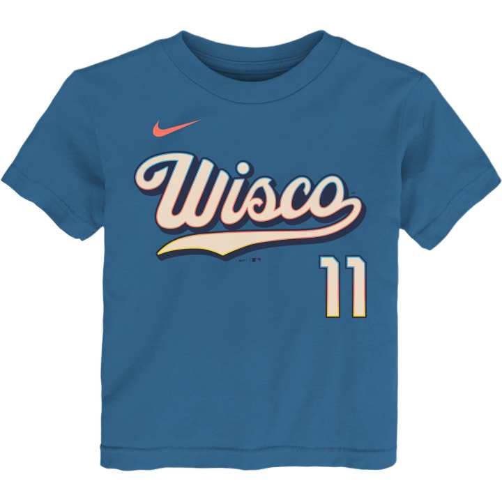 Nike Nike T Shirt Jackson Chourio Milwaukee Brewers City Connect MLB Kids'