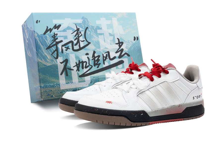 Adidas Adidas ENTRAP Slip Resistant Abrasion Resistant Low top Skateboard Shoes Unisex White Red