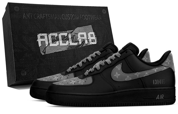 Nike Nike Air Force 1 Height Increasing Low top Skateboard Shoes Unisex Black Gray