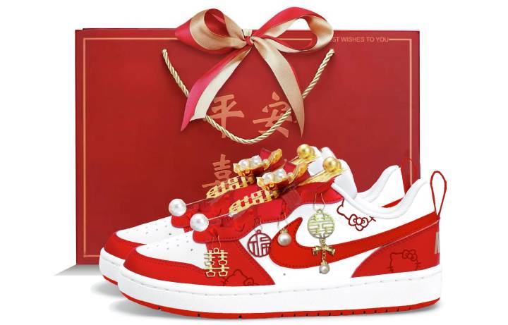 Nike Nike Court Borough Low top Skateboard Shoes Women's White Red