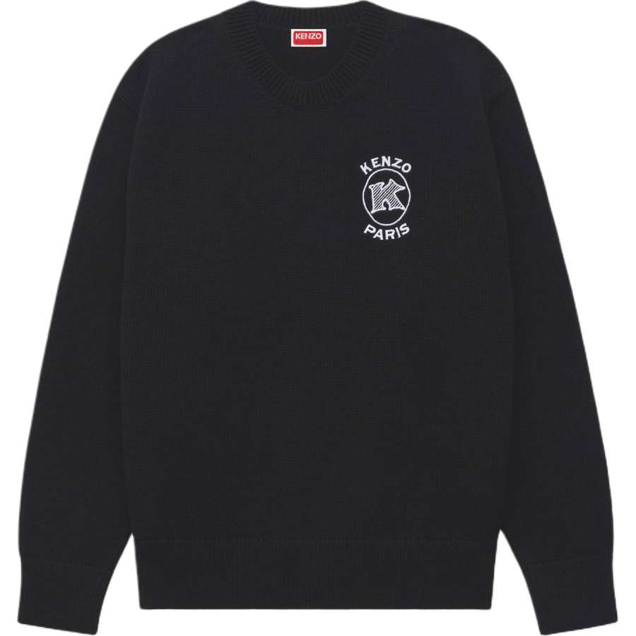 KENZO Knitwear Men's Black Crew Neck Moderate Straight Fit
