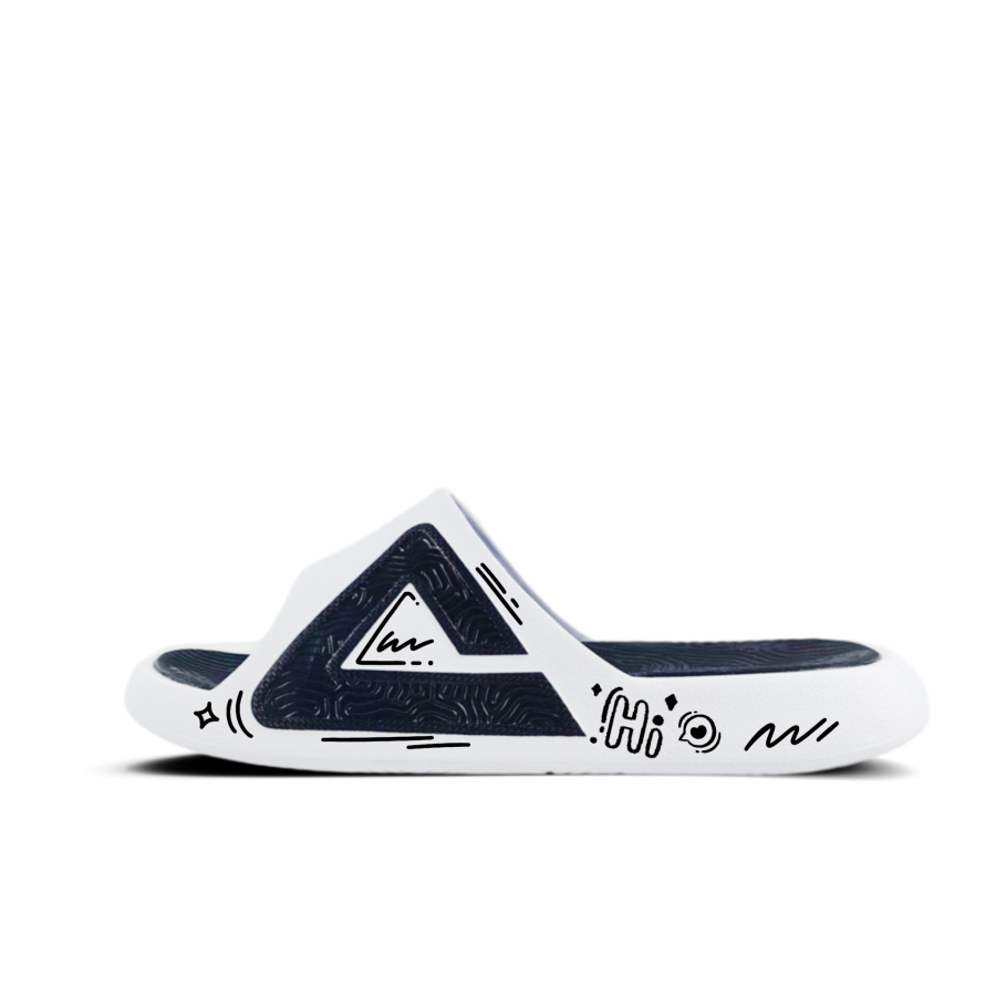 PEAK EVA Graffiti Cute Pet Quiet Slip Resistant Quick Dry Cushioning Slide Slippers Unisex