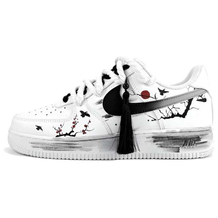 Nike Nike Air Force 1 Air Force 1, Ink Dyed Wing Low top Skateboard Shoes Unisex White