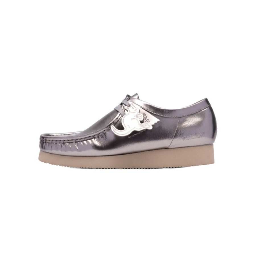 Clarks OriginalsWallabee2604 Casual Leather Shoes Men's Silver