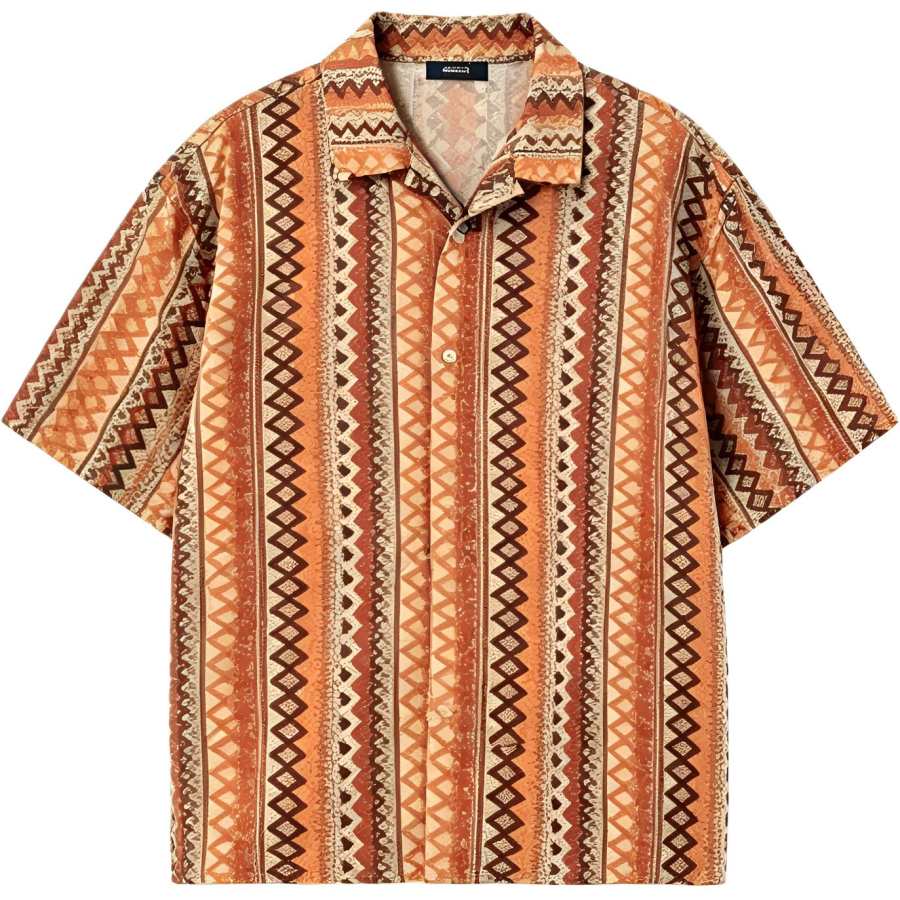 Lnga Landgre Shirts Men's Orange Crew Neck Moderate Other