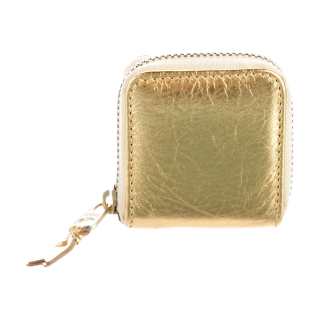 CDG Play Goatskin Coin Purse Mini Unisex Gold