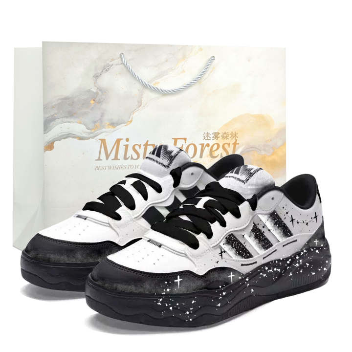 Adidas Adidas LITE SHUFFLE Universe Starry Sky Low top Skateboard Shoes Unisex Black White