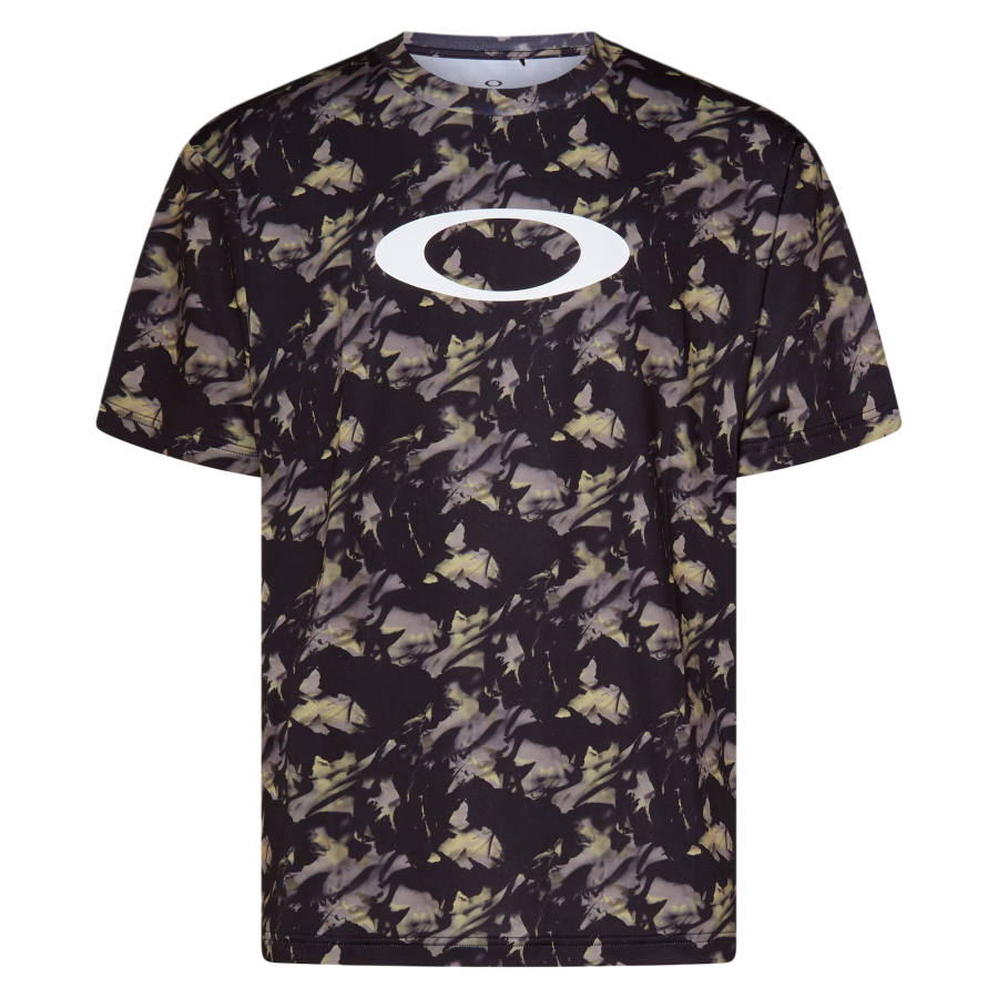 Oakley T Shirts Men's Green Print Crew Neck Moderate Straight Fit
