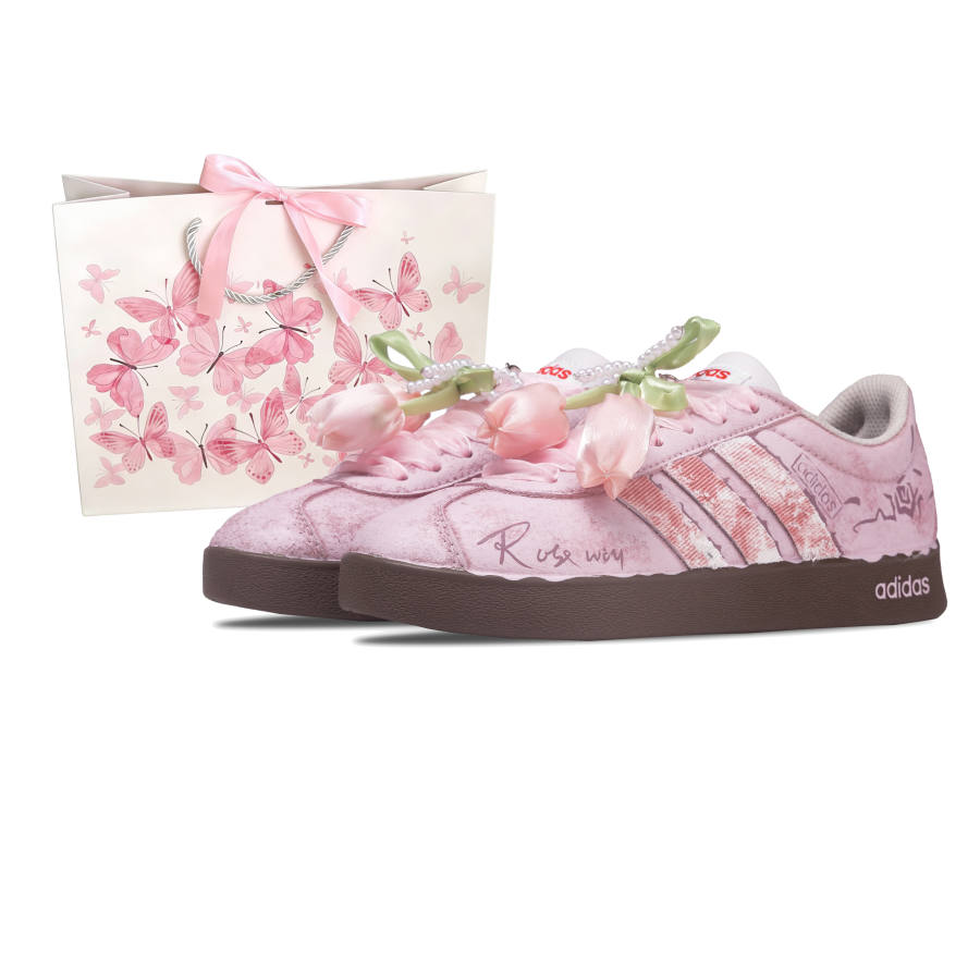 Adidas Adidas VL COURT 2.0 Floral Breeze, Spacious Space Skateboard Shoes Women's Pink