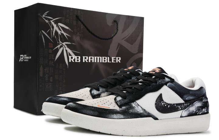 Nike Nike SB Force 58 Suede Slip Resistant Abrasion Resistant Low top Skateboard Shoes Men's Black White