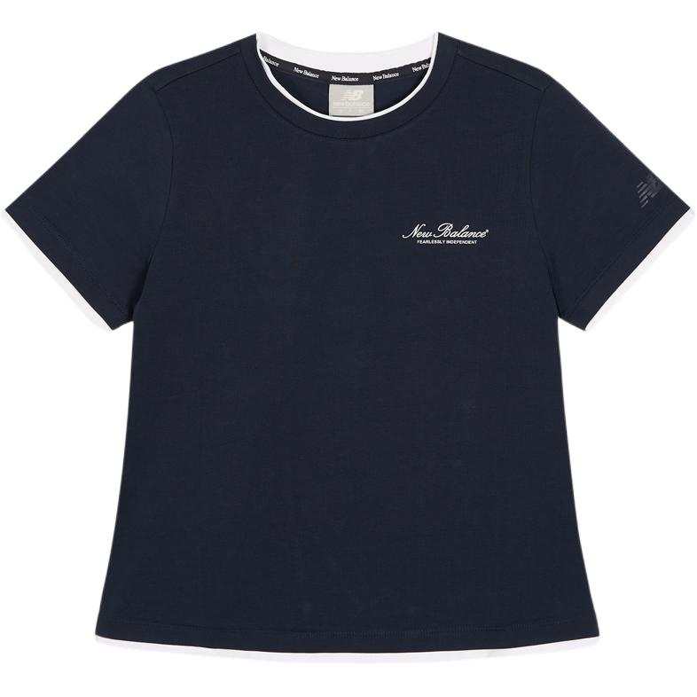 New Balance New Balance T Shirts Women's Marine Blue Crew Neck