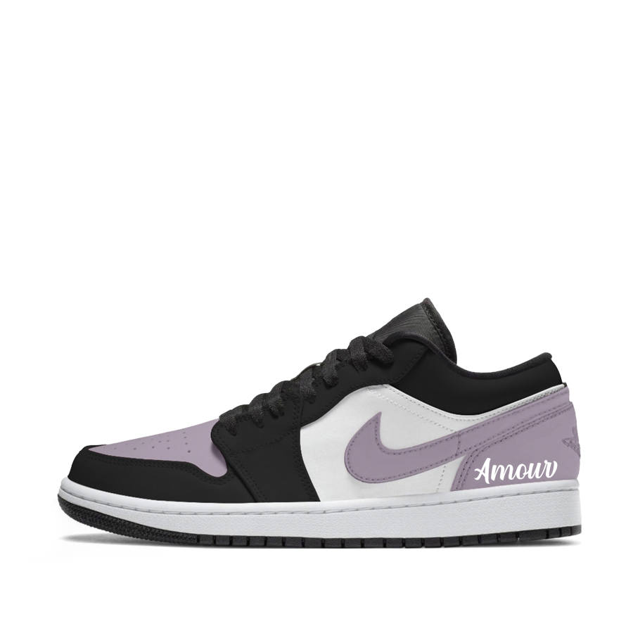 Jordan Jordan Air Jordan 1 French Whisper Cushioning Abrasion Resistant Breathable Support Low top Children's Basketball Shoes