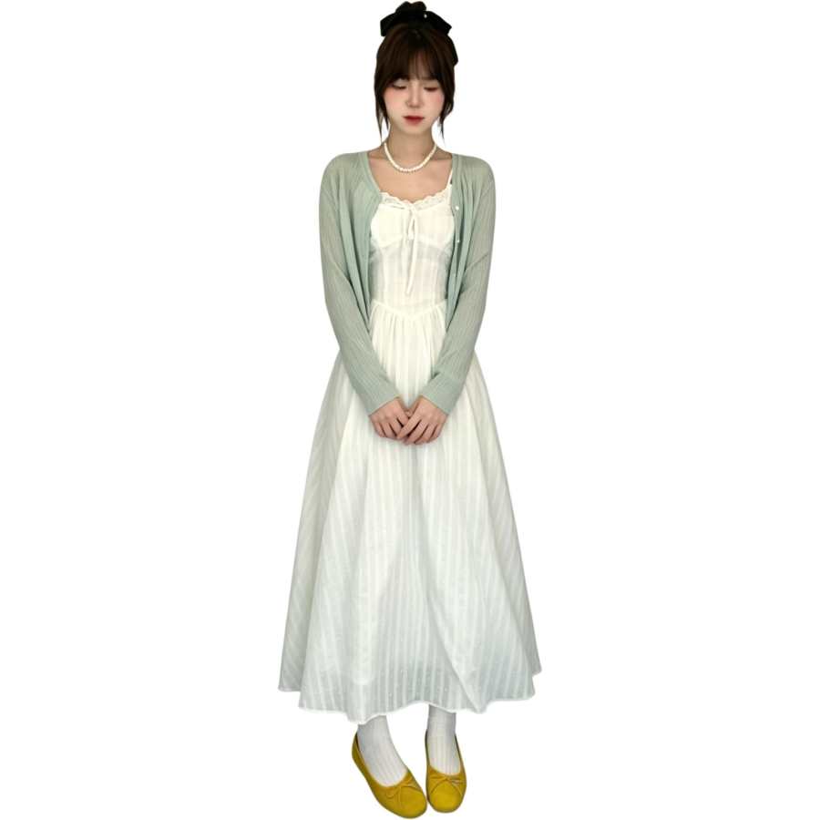 JBBCN Two Piece Skirt Sets Women's V Neck Thin Long
