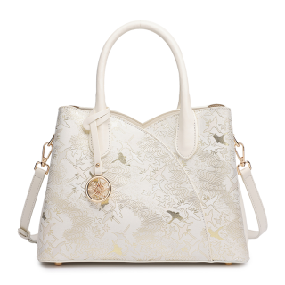 PAYOT Synthetic Leather Handbag Regular Women's Ecru