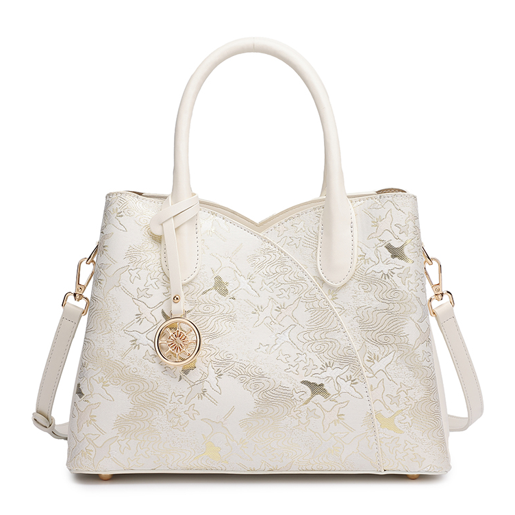 PAYOT PAYOT Synthetic Leather Handbag Regular Women's Ecru