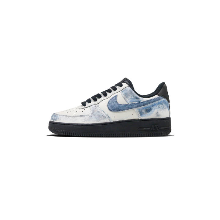 Nike Nike Air Force 1 Faded Lce Synthetic Leather, Leather Low top Kids' Skateboarding Shoes White Blue Teenagers