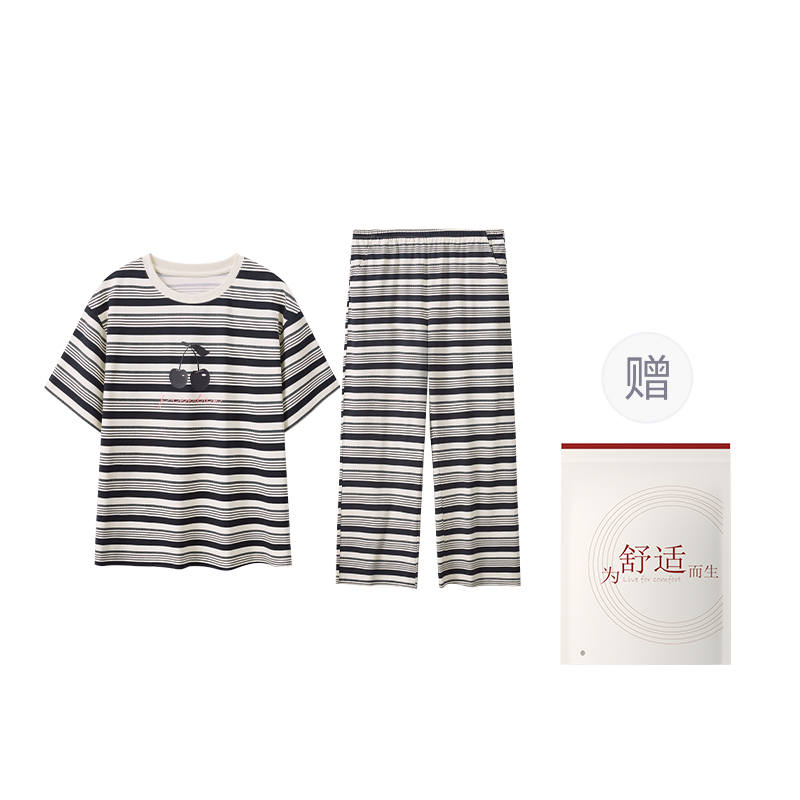HONGDOUJUJIA Pajama Set Women's Shopping Bag Black White