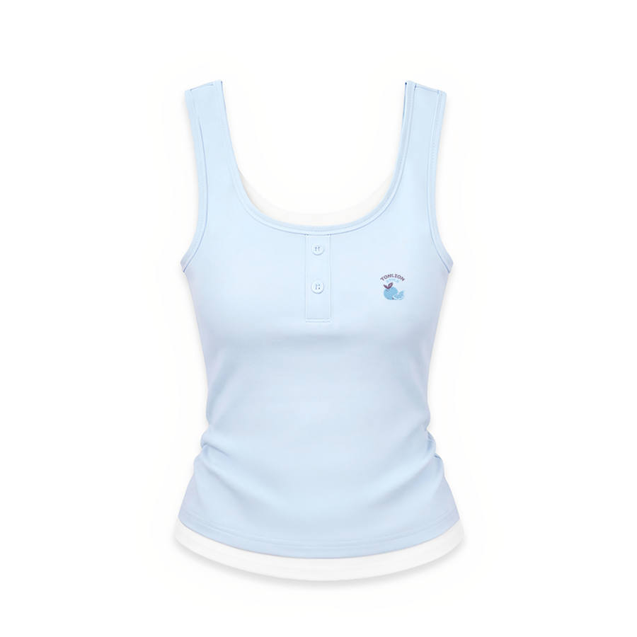 Tonlion Tank Tops Women's Double Collar Moderate Straight Fit
